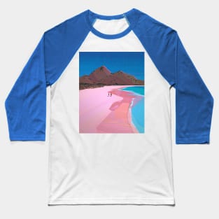 Pink Beach Baseball T-Shirt